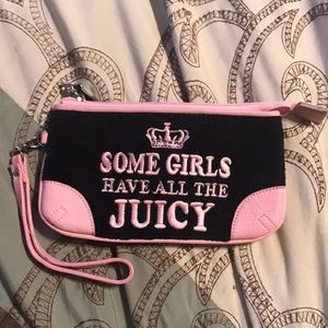 Juicy Couture Black and Pink Wristlet